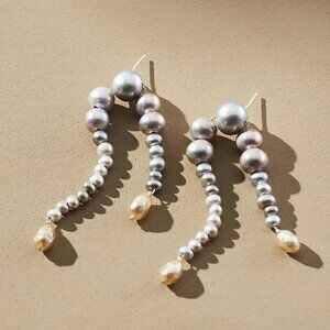 Chan Luu Grey Pearl Waterfall Earrings